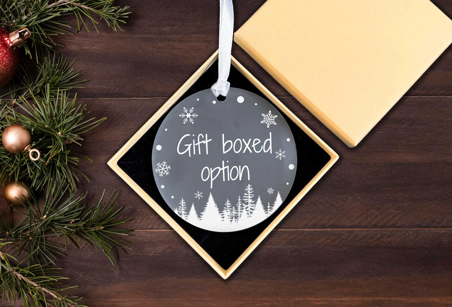 Babies First Christmas 2025 Snow Gift Boxed Personalised Xmas Bauble Tree Decoration