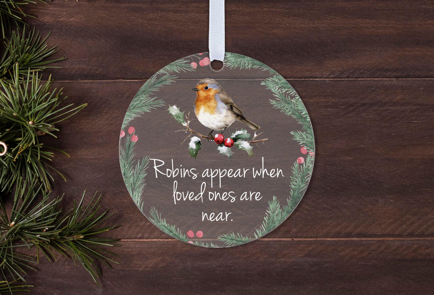 Robins Appear Illustration Christmas Gift Boxed Christmas Bauble Tree Decoration