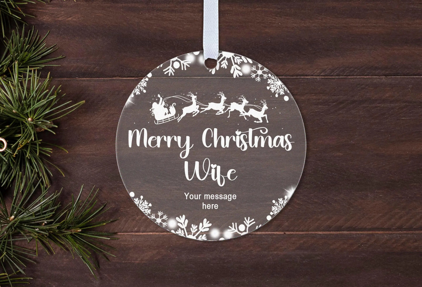 Husband Wife Fiance Fiancee Christmas 2024 Snow Gift Boxed Personalised Xmas Bauble Tree Decoration