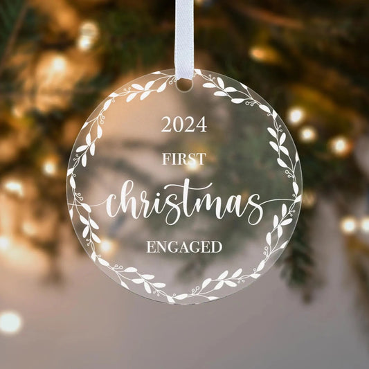 Couple First Christmas 2025 Floral Engaged Gift Boxed Xmas Bauble Tree Decoration