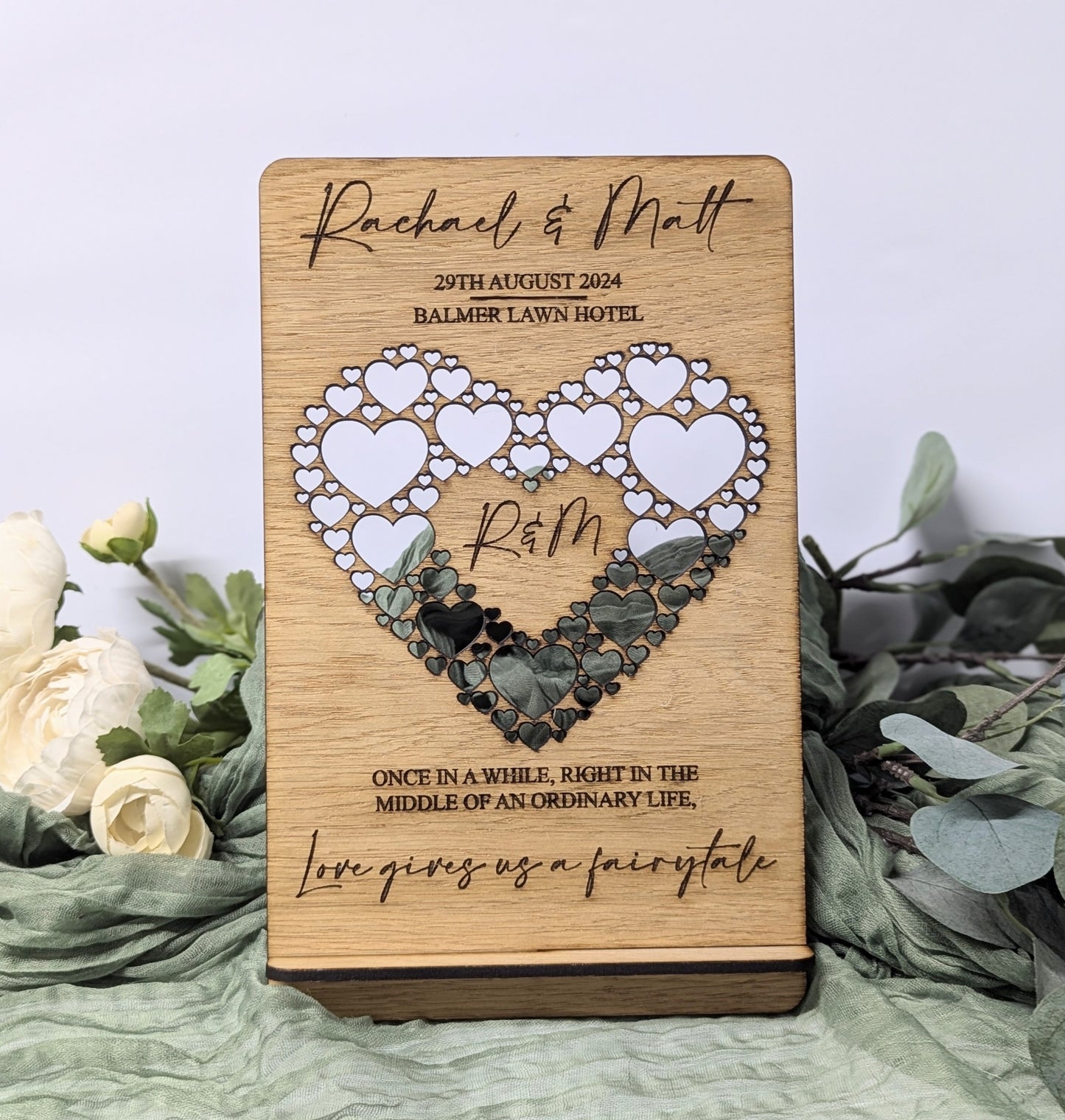 Personalised Exquisite Heart Typographic Wedding Sign Or Wedding Day Gift