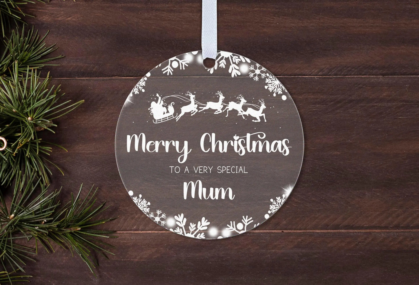 Mum Dad Mummy Daddy Step Mum Step Dad Parents Couple Christmas 2024 Snow Gift Boxed Xmas Bauble Tree Decoration