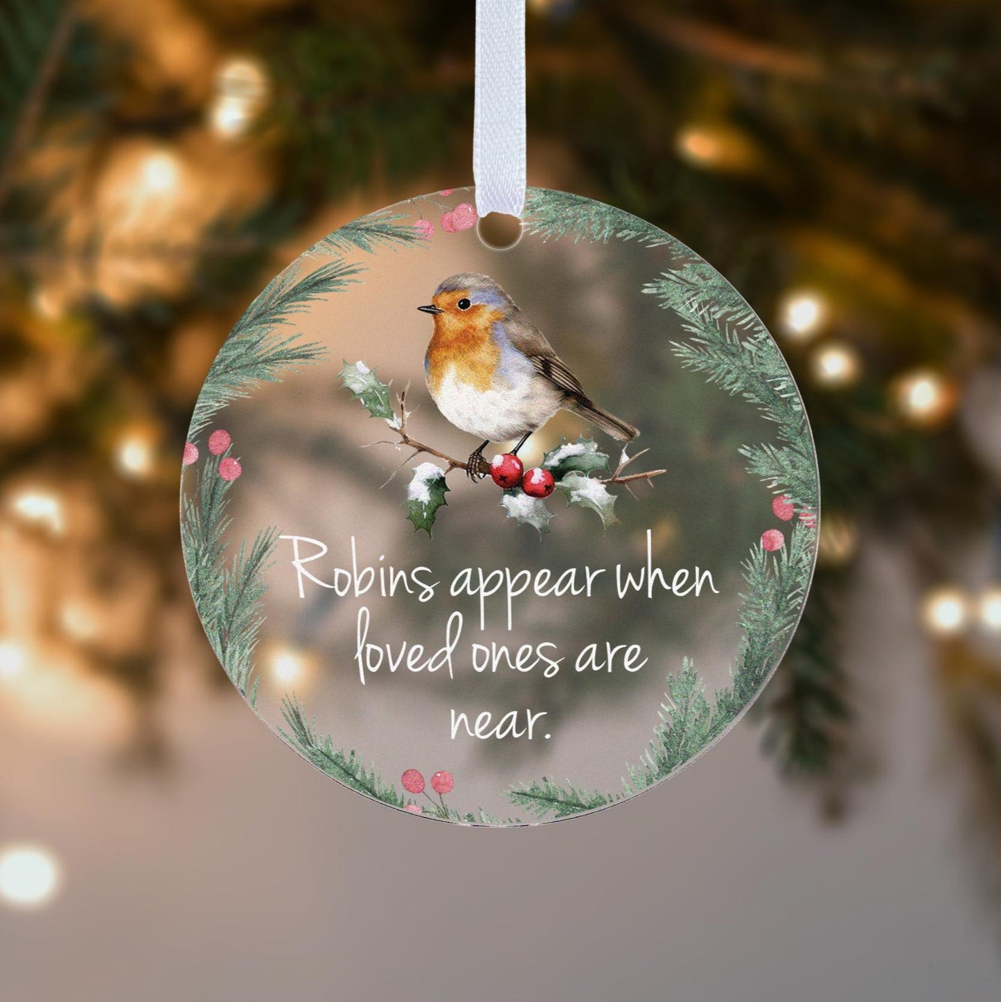 Robins Appear Illustration Christmas Gift Boxed Christmas Bauble Tree Decoration