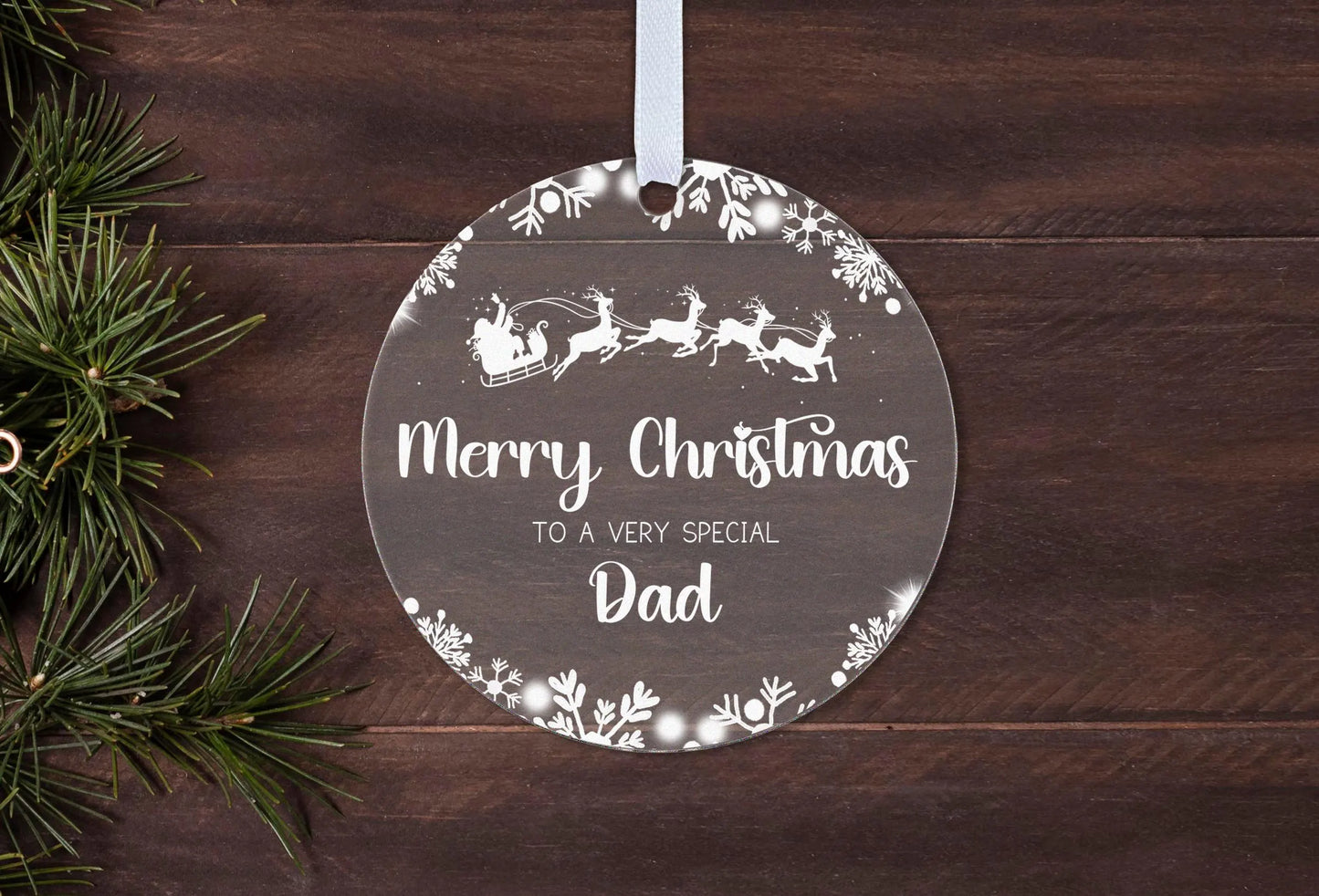 Mum Dad Mummy Daddy Step Mum Step Dad Parents Couple Christmas 2024 Snow Gift Boxed Xmas Bauble Tree Decoration