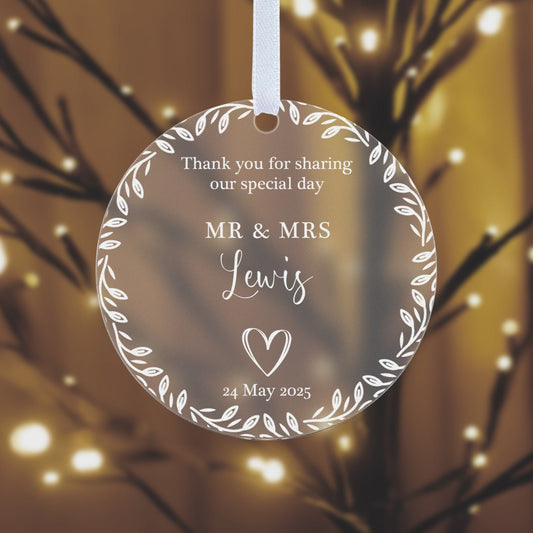 Personalised Wedding Favour Thank You Gift Custom Keepsake Tag Hanging Decoration Ornament Plaque